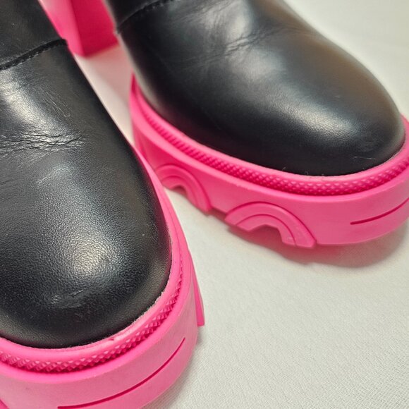 Sorel Brex Heel Chelsea Waterproof High Heel Black Boot Hot Pink Womens Size 7.5 - Picture 3 of 12